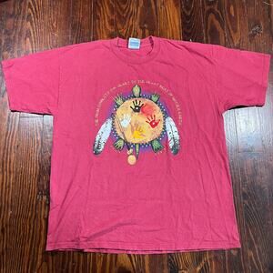 Gildan XL Vintage T Shirt Red Graphic Relaxed